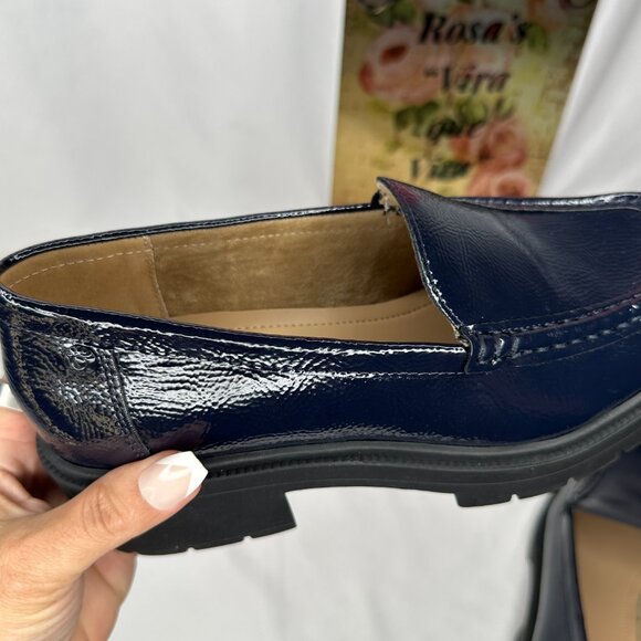 NW/OT or box NYDJ Henna Platform Loafer Navy Size 8.5 M - Picture 15 of 16